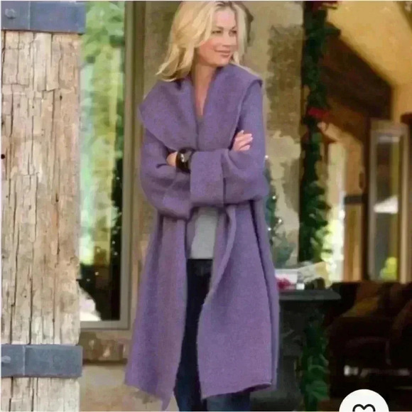 Soft Surroundings Sweaters - Soft Surroundings Telluride Topper Wool Mohair
Longline Cardigan Purple Size S
